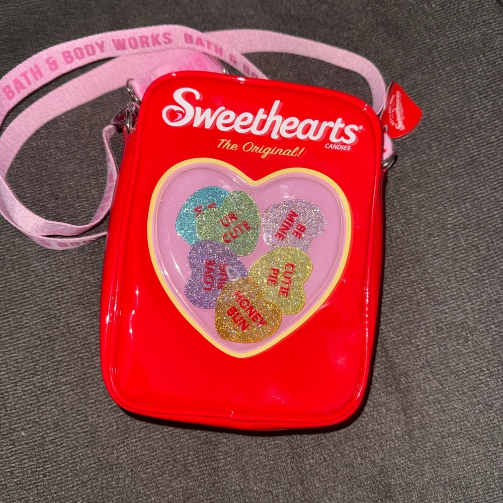 Bath and Bodyworks sweethearts crossbody bag.